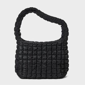 Wild Fable Puffer Hobo Shoulder Bag in Black